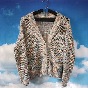 *sold* Rainbow knit cropped cardigan